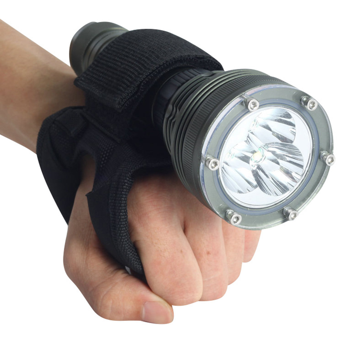 Underwater Flashlight - Verstellbarer Taschenlampenhalter, Handgelenkschlaufe für 25 Lichter,